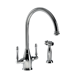Alternate Image for Houzer Charleston Two Handle Kitchen Faucet with Sidespray Polished Chrome, CRLSS-650-PC