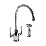 Houzer Charleston Two Handle Kitchen Faucet with Sidespray Polished Chrome, CRLSS-650-PC