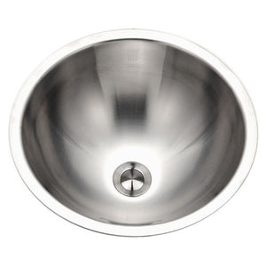 Alternate Image for Houzer 17" Stainless Steel Topmount Bathroom Sink, Round, with Overflow Hole, CRTO-1620-1