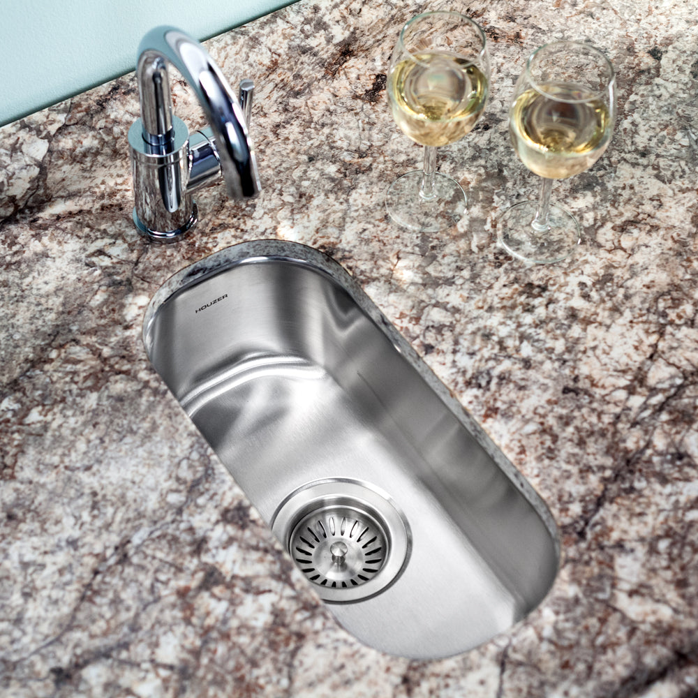 Houzer 9" Stainless Steel Undermount Bar Sink, CS-1105 - The Sink Boutique