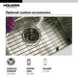 Houzer 9" Stainless Steel Undermount Bar Sink, CS-1105 - The Sink Boutique