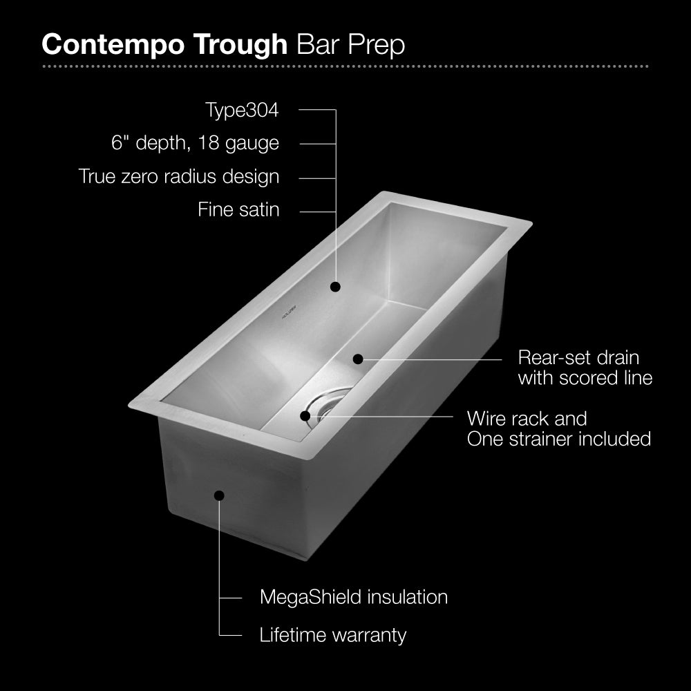 Houzer Contempo 9" Undermount Stainless Steel Kitchen Sink, 18 Gauge, CTB-2385