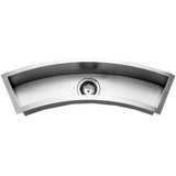 Houzer 33" Stainless Steel Undermount Bar/Prep Sink, Curved, CTC-3312
