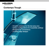 Houzer 33" Stainless Steel Undermount Bar/Prep Sink, Curved, CTC-3312 - The Sink Boutique