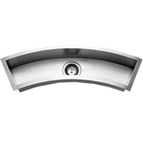 Houzer 33" Stainless Steel Undermount Bar/Prep Sink, Curved, CTC-3312 - The Sink Boutique