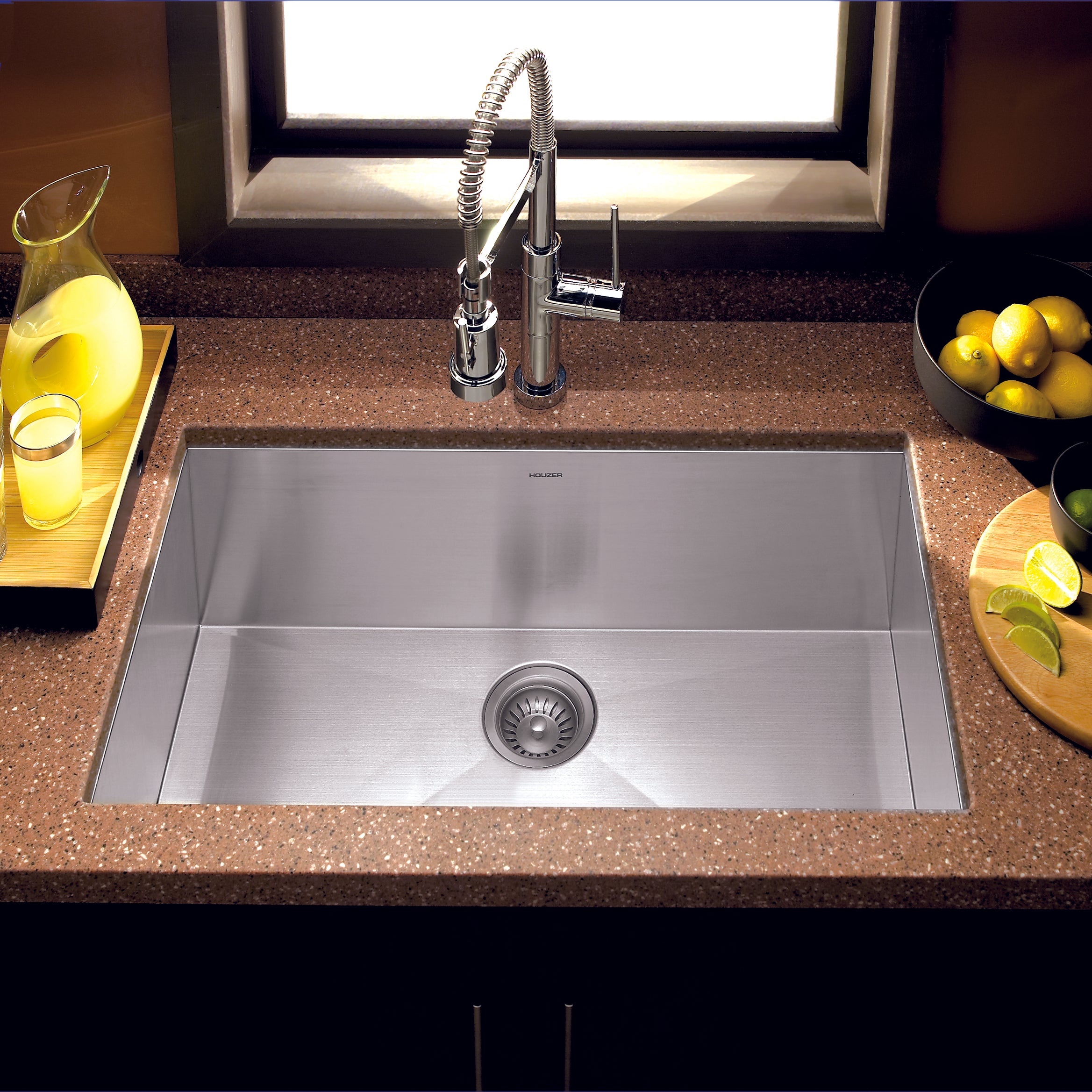 Houzer 32" Stainless Steel Undermount Single Bowl Kitchen Sink, CTG-3200 - The Sink Boutique