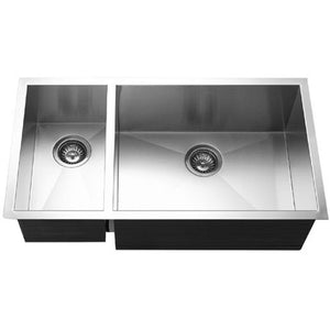 Alternate Image for Houzer 33" Stainless Steel Undermount 70/30 Double Bowl Kitchen Sink, 18 Gauge, CTO-3370SL