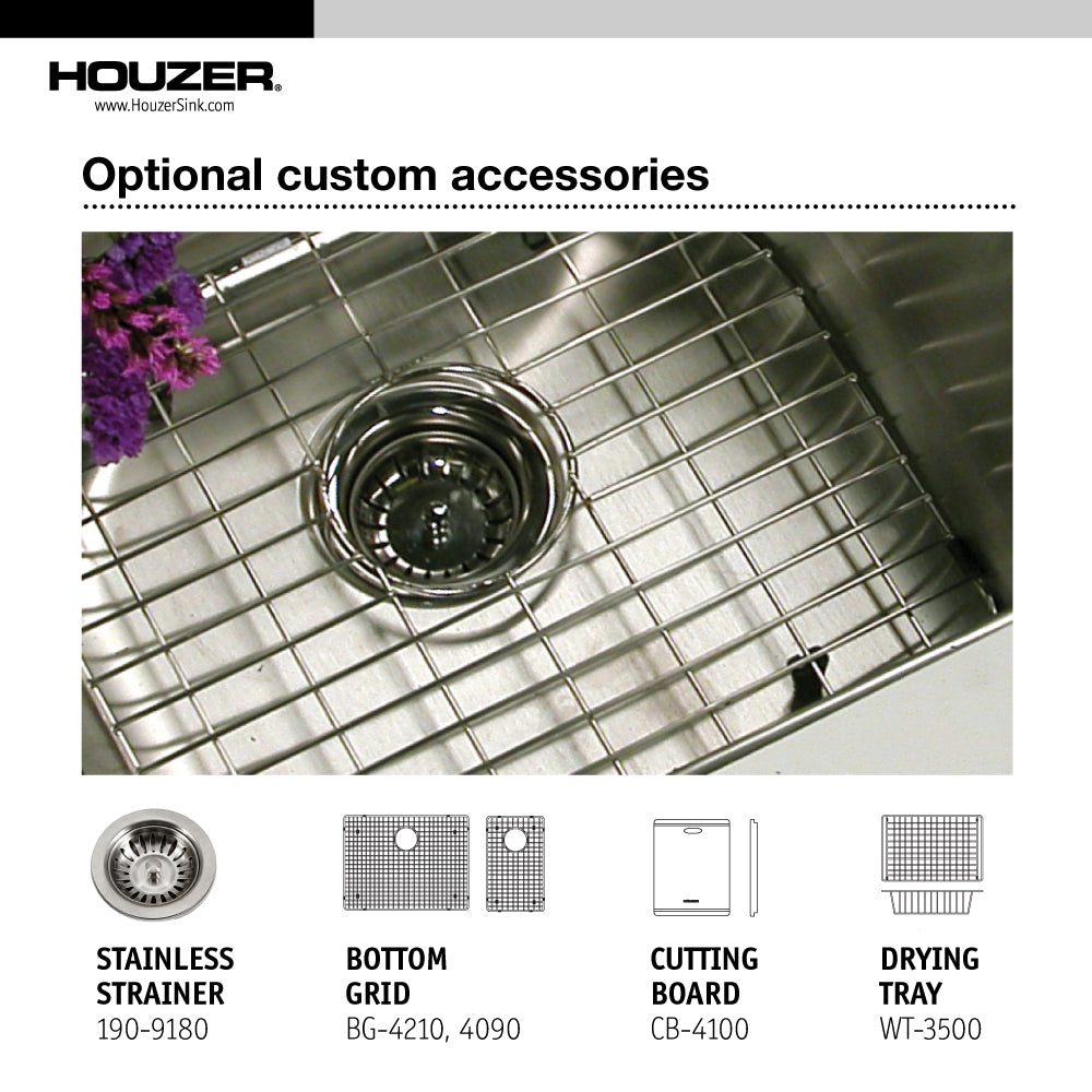 Houzer 33" Stainless Steel Undermount 70/30 Double Bowl Kitchen Sink, CTO-3370SL - The Sink Boutique