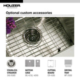 Houzer 33" Stainless Steel Undermount 70/30 Double Bowl Kitchen Sink, CTO-3370SR - The Sink Boutique