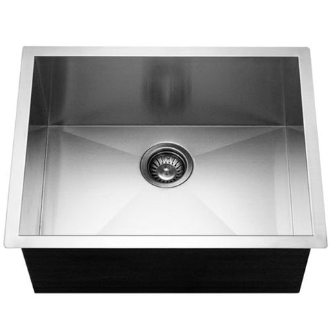 Houzer 23" Stainless Steel Undermount Zero Radius Single Bowl Kitchen Sink, CTS-2300