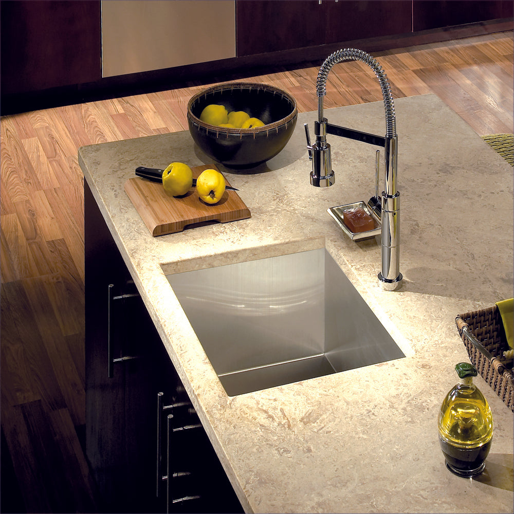 Houzer 23" Stainless Steel Undermount Zero Radius Single Bowl Kitchen Sink, CTS-2300 - The Sink Boutique