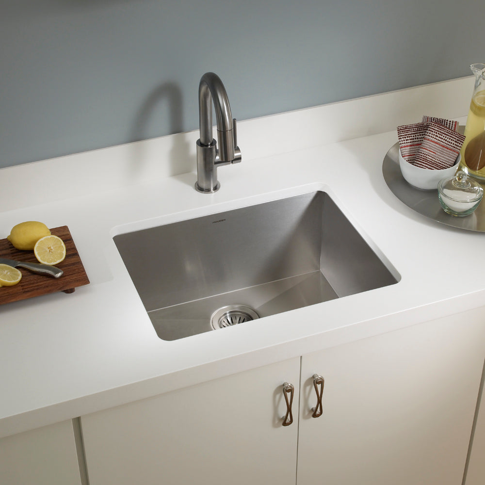 Houzer 23" Stainless Steel Undermount Zero Radius Single Bowl Kitchen Sink, CTS-2300 - The Sink Boutique