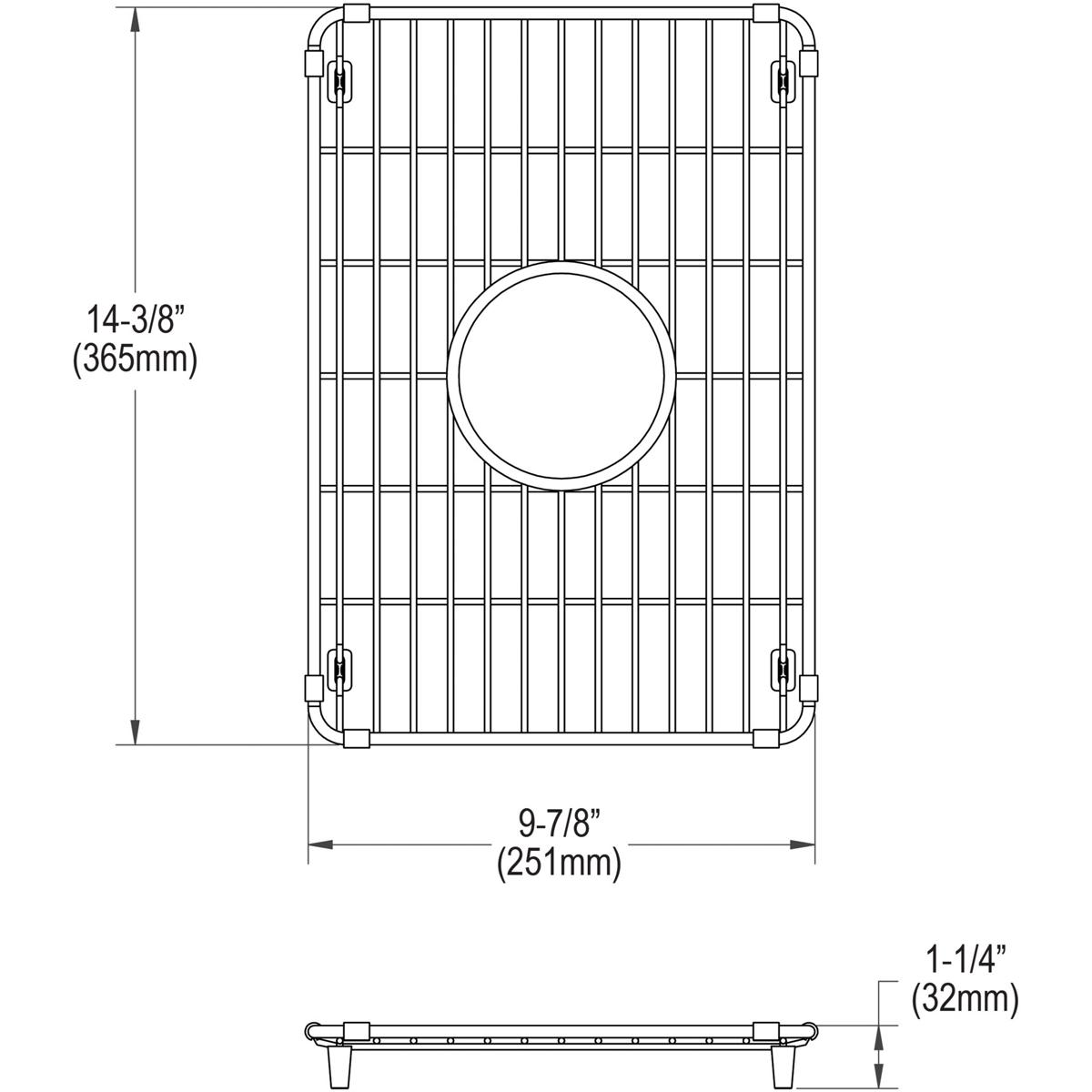 Elkay CTXBG1014 Crosstown Stainless Steel 9-7/8" x 14-3/8" x 1-1/4" Bottom Grid - The Sink Boutique