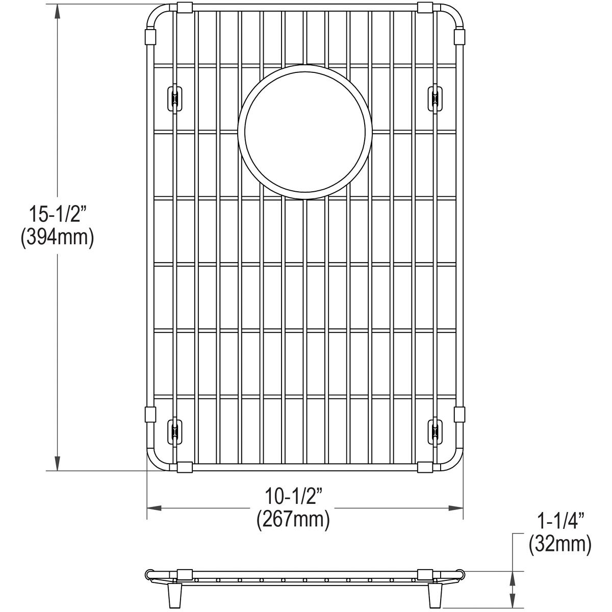 Elkay CTXBG1015 Crosstown Stainless Steel 10-1/2"x 15-1/2" x 1-1/4" Bottom Grid - The Sink Boutique