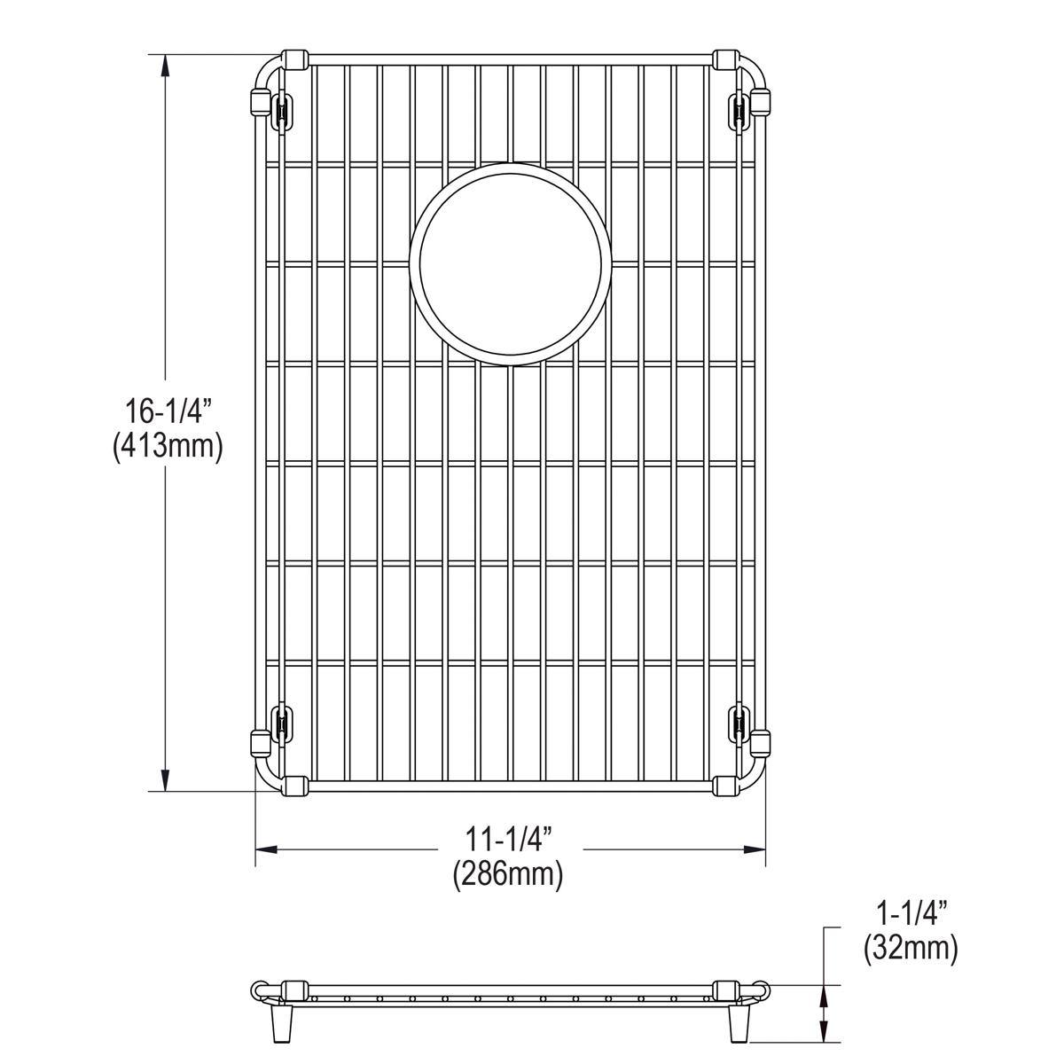Elkay CTXBG1116 Crosstown Stainless Steel 11-1/4" x 16-1/4" x 1-1/4" Bottom Grid - The Sink Boutique