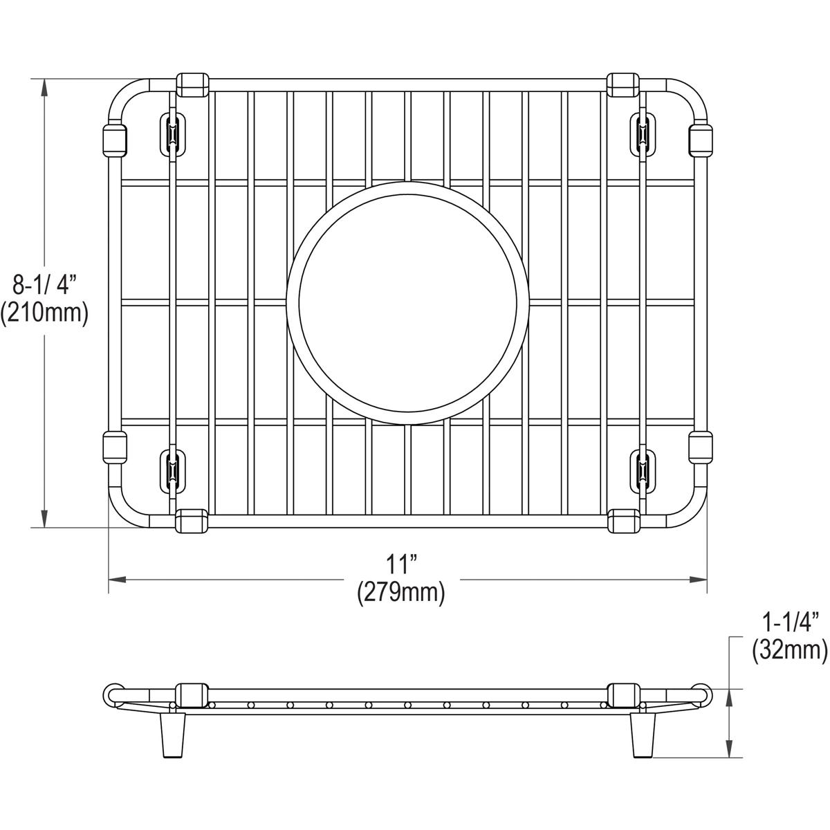 Elkay CTXBG118 Crosstown Stainless Steel 11" x 8-1/4" x 1-1/4" Bottom Grid - The Sink Boutique