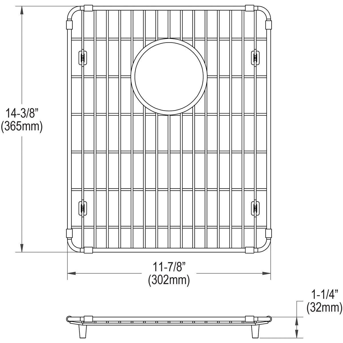Elkay CTXBG1214 Crosstown Stainless Steel 11-7/8" x 14-3/8" x 1-1/4" Bottom Grid - The Sink Boutique