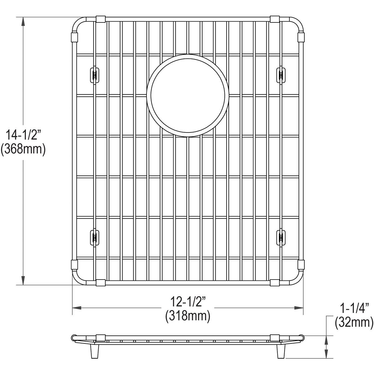 Elkay CTXBG1215 Crosstown Stainless Steel 12-1/2" x 14-1/2" x 1-1/4" Bottom Grid - The Sink Boutique