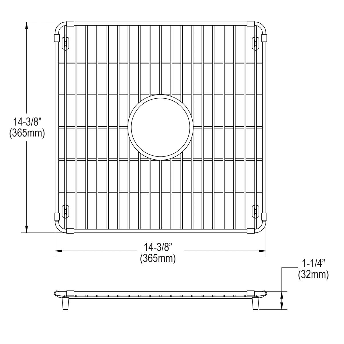 Elkay CTXBG1414 Crosstown Stainless Steel 14-3/8" x 14-3/8" x 1-1/4" Bottom Grid - The Sink Boutique