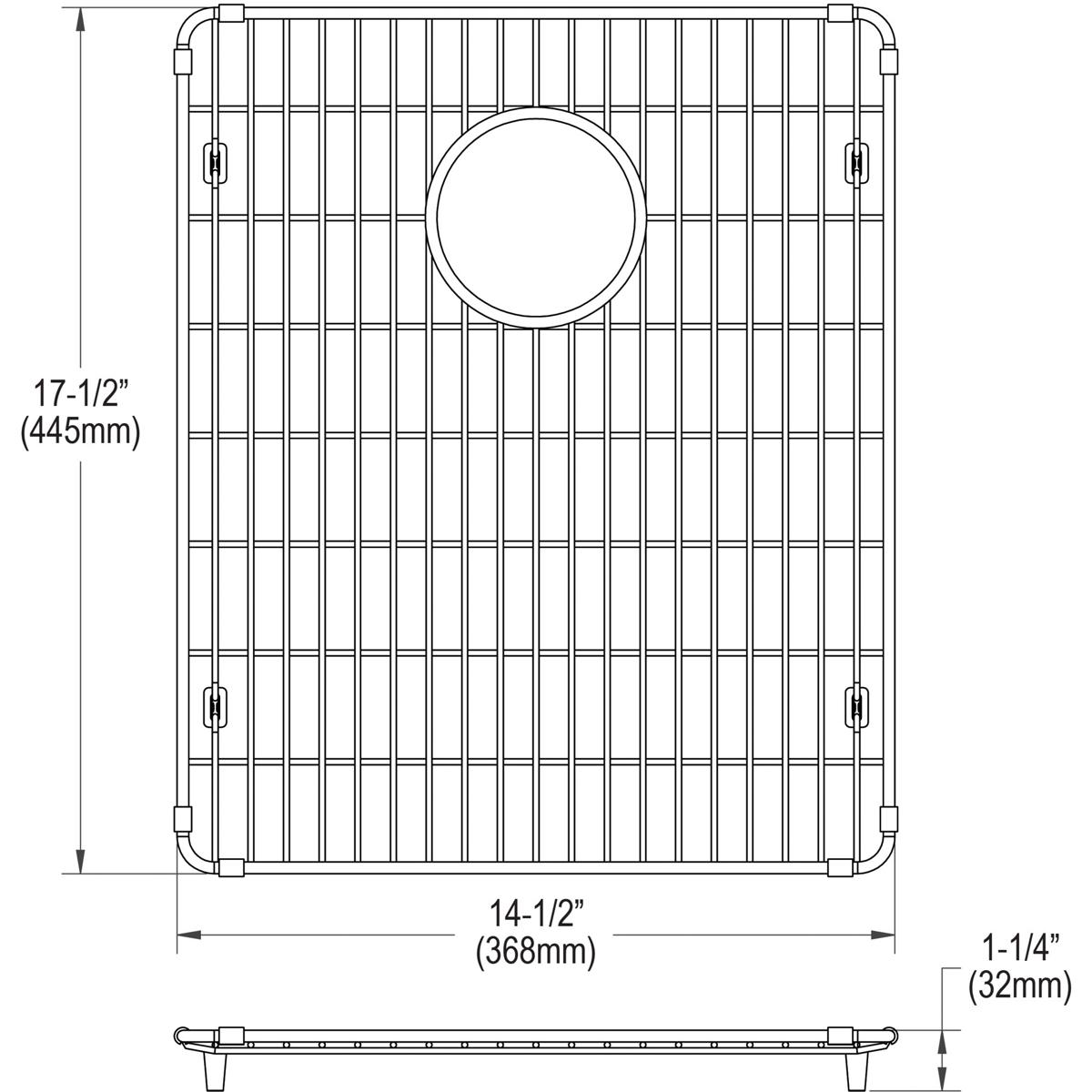Elkay CTXBG1417 Crosstown Stainless Steel 14-1/2" x 17-1/2" x 1-1/4" Bottom Grid - The Sink Boutique
