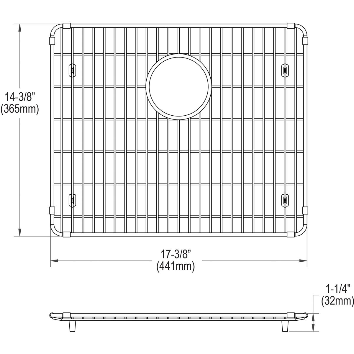 Elkay CTXBG1815 Crosstown Stainless Steel 17-3/8" x 14-3/8" x 1-1/4" Bottom Grid - The Sink Boutique