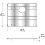 Elkay CTXBG1915 Crosstown Stainless Steel 19-1/2" x 15-1/2" x 1-1/4" Bottom Grid - The Sink Boutique