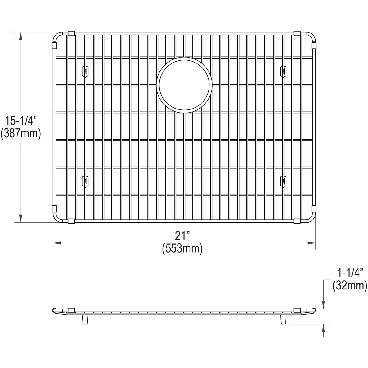 Elkay CTXBG2115 Crosstown Stainless Steel 21" x 15-1/4" x 1-1/4" Bottom Grid - The Sink Boutique