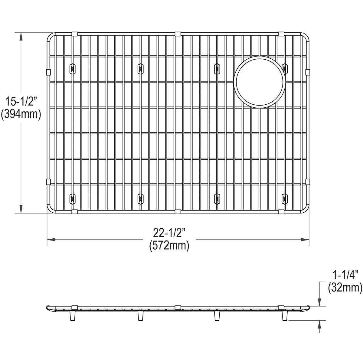 Elkay CTXBG2215 Crosstown Stainless Steel 22-1/2" x 15-1/2" x 1-1/4" Bottom Grid - The Sink Boutique