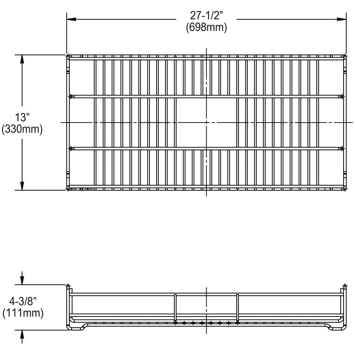 Elkay Dart Canyon Stainless Steel 27-1/2" x 13" x 4-3/8" Reversible Bottom Grid, CTXBG2813R - The Sink Boutique