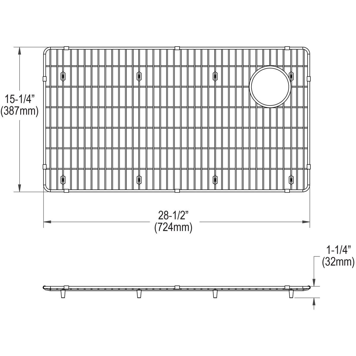 Elkay CTXBG2815 Crosstown Stainless Steel 28-1/2" x 15-1/2" x 1-1/4" Bottom Grid - The Sink Boutique