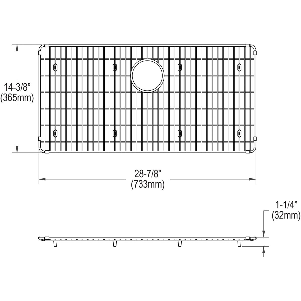 Elkay CTXBG2914 Crosstown Stainless Steel 28-7/8" x 14-3/8" x 1-1/4" Bottom Grid - The Sink Boutique