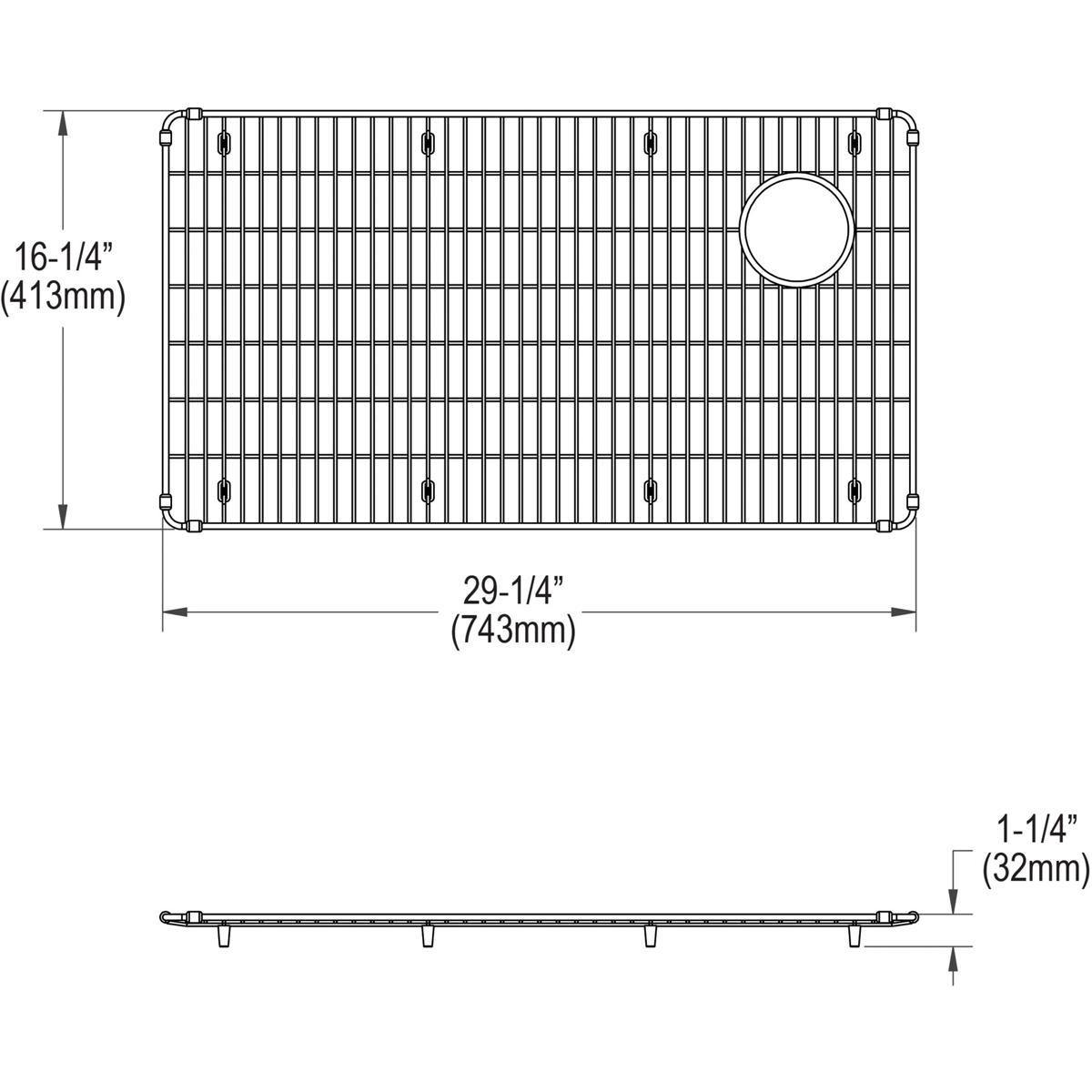 Elkay CTXBG2916 Crosstown Stainless Steel 29-1/4" x 16-1/4" x 1-1/4" Bottom Grid - The Sink Boutique