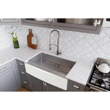 Elkay Crosstown 36" Stainless Steel Farmhouse Kitchen Sink for Interchangeable Apron, 16 Gauge, Polished Satin, CTXF134179RC