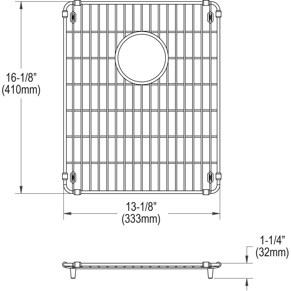 Elkay CTXFBG1316 Crosstown Stainless Steel 13-1/8" x 16-1/8" x 1-1/4" Bottom Grid - The Sink Boutique