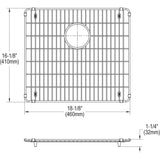 Elkay CTXFBG1816 Crosstown Stainless Steel 18-1/8" x 16-1/8" x 1-1/4" Bottom Grid - The Sink Boutique