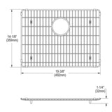 Elkay CTXOBG1914 Crosstown Stainless Steel 19-3/8" x 14-1/8" x 1-1/4" Bottom Grid - The Sink Boutique