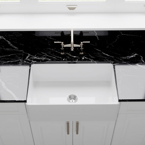 Crestwood 30" Fireclay Farmhouse Sink, White, CW-CL-30-WHITE - The Sink Boutique