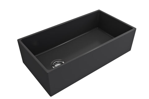 Crestwood 36" Fireclay Farmhouse Sink, Charcoal, CW-MOD-36-CHARCOAL - The Sink Boutique