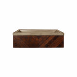 Native Trails 36" Cabernet Floating Vanity with NativeStone Trough in Earth, VNW194-NSL3619-E