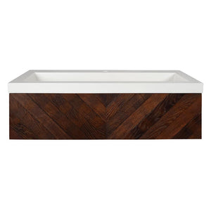 Alternate Image for Native Trails 36" Cabernet Floating Vanity with NativeStone Trough in Pearl, VNW194-NSL3619-P