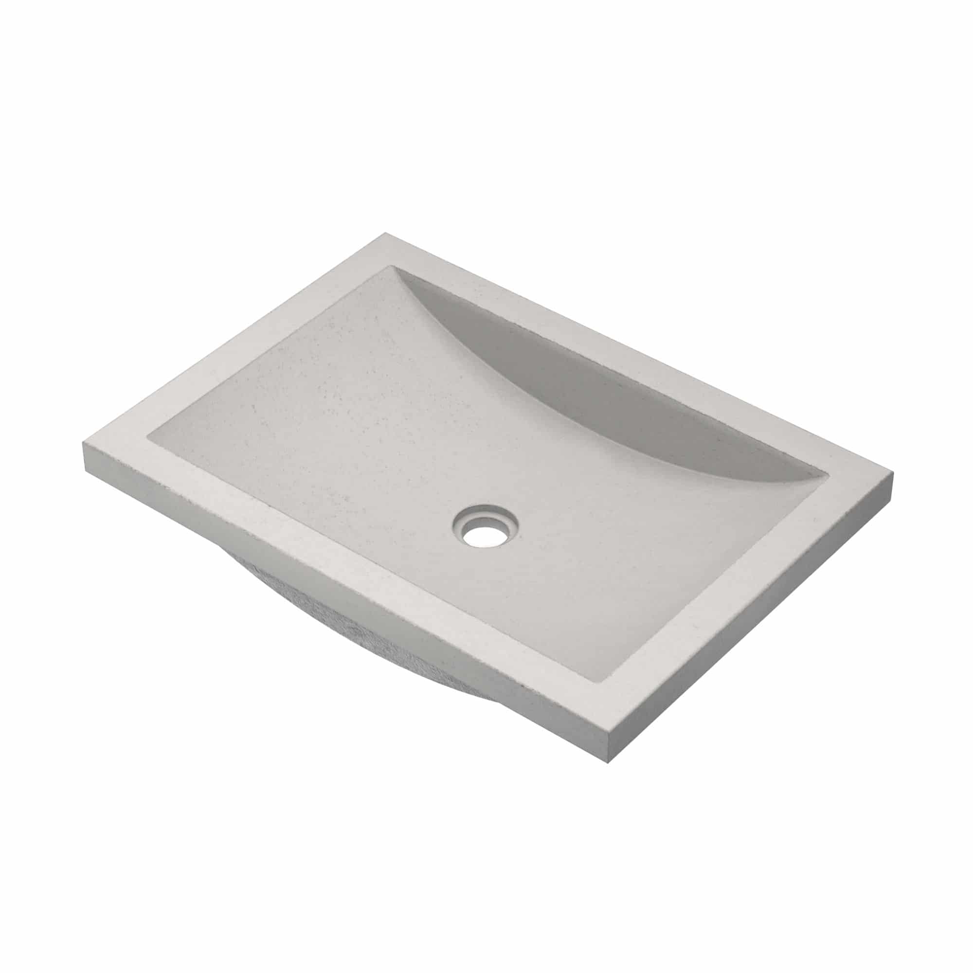Native Trails Cabrillo 21" Rectangle NativeStone Concrete Bathroom Sink, Ash, NSL2014-A