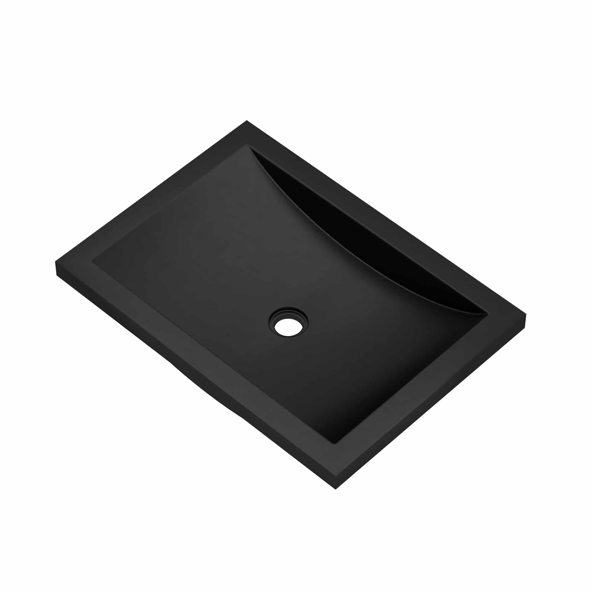 Native Trails Cabrillo 20.75" x 14.75" Rectangle Undermount NativeStone Concrete ADA Bathroom Sink, Charcoal, NSL2014-C