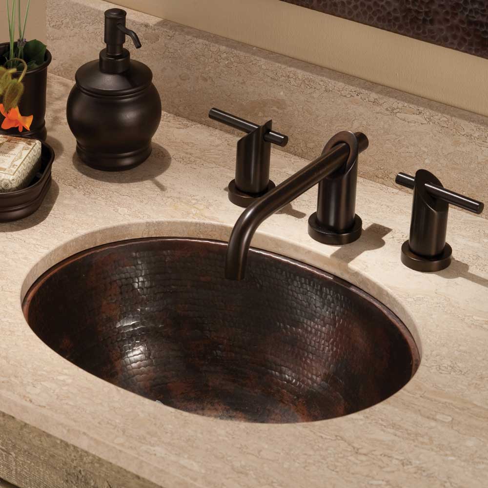 Native Trails Cameo 17" Oval Copper Bathroom Sink, Antique Copper, CPS248