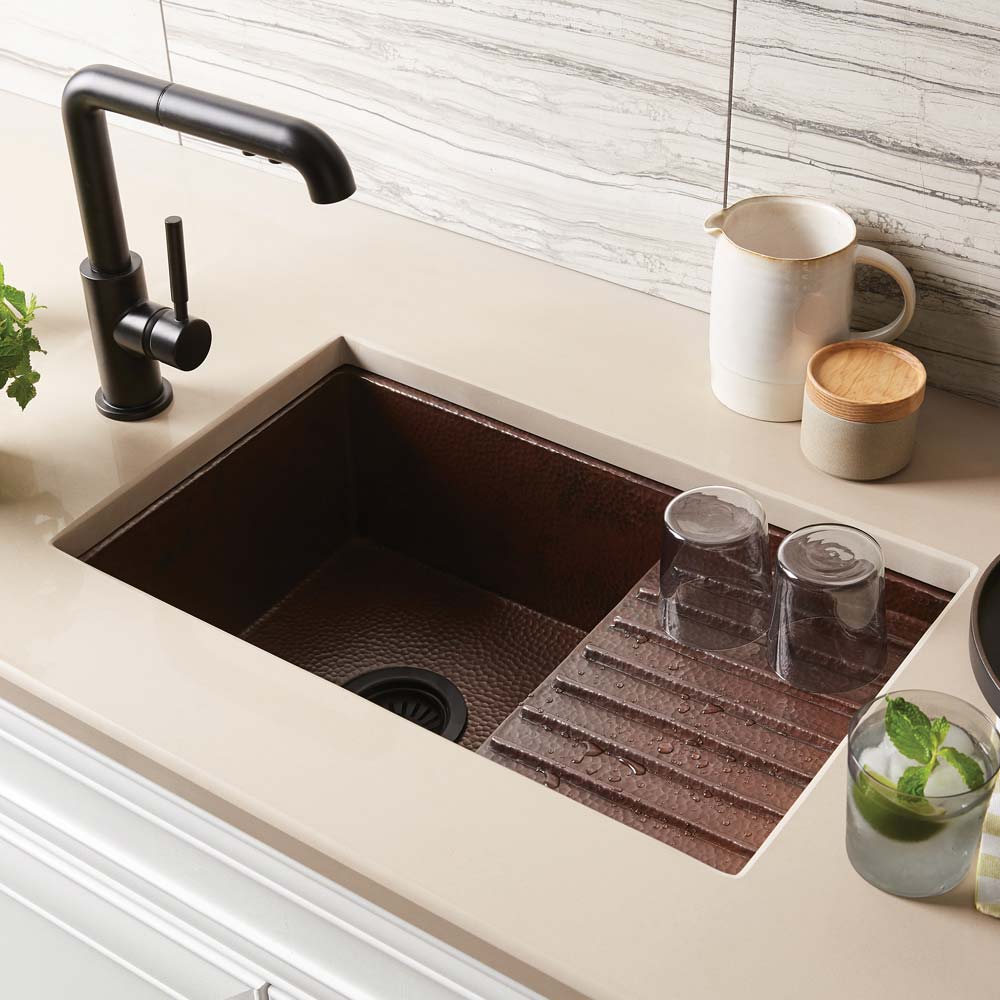 Native Trails Cantina Pro 24" Copper Bar/Prep Sink, Antique Copper, CPS233