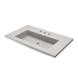 Native Trails 36" Capistrano ADA Vanity Top with Integral Trough Sink in Ash, 8" Widespread Faucet Cutout, NSVT36-A