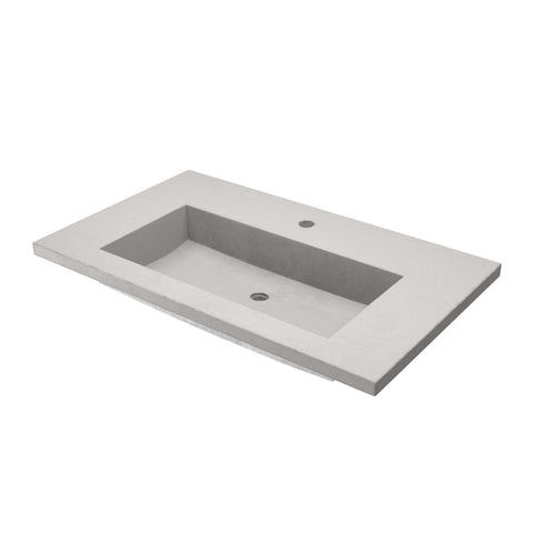 Native Trails 36" Capistrano ADA Vanity Top with Integral Trough Sink in Ash, Single Faucet Cutout, NSVT36-A1