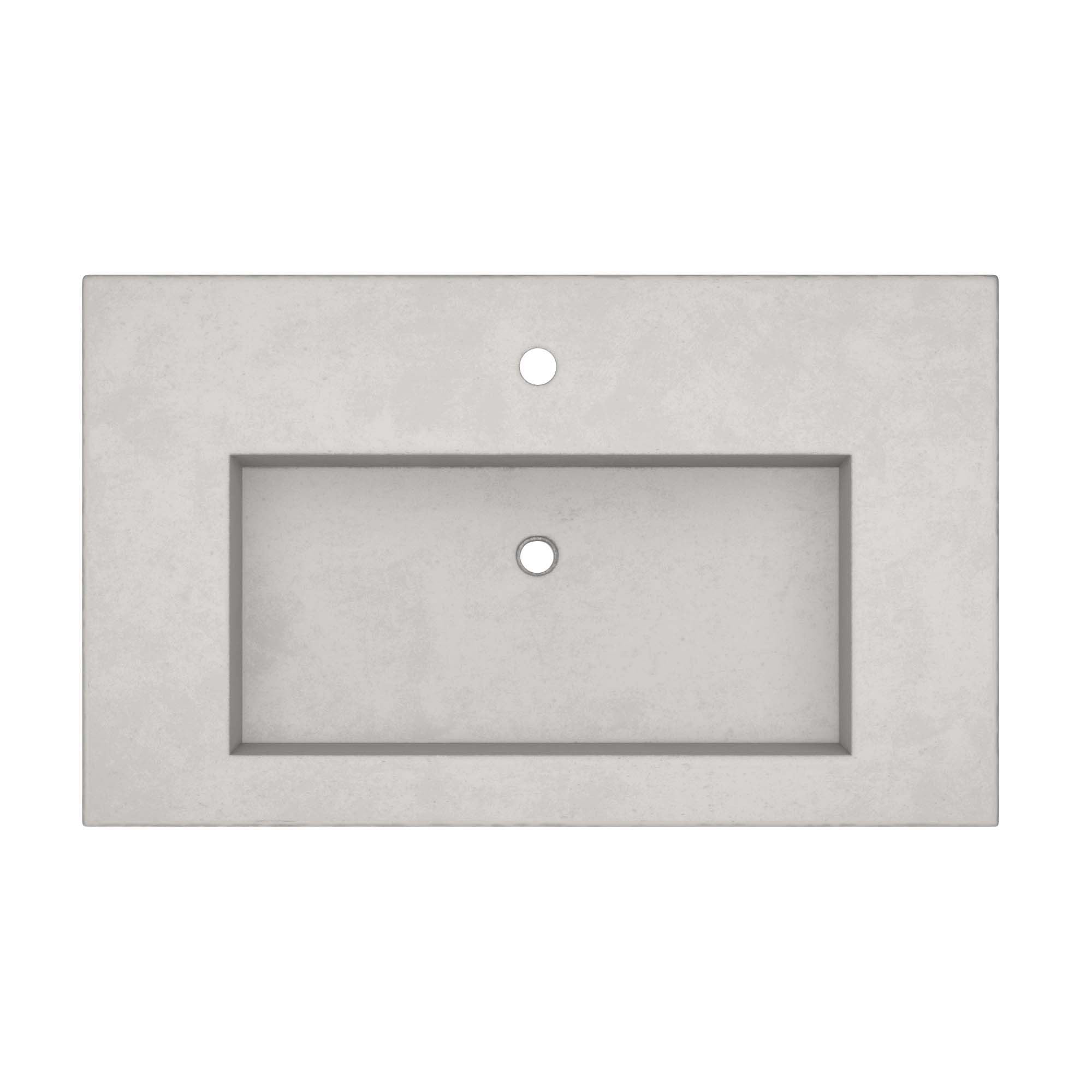 Native Trails 36" Capistrano ADA Vanity Top with Integral Trough Sink in Ash, Single Faucet Cutout, NSVT36-A1