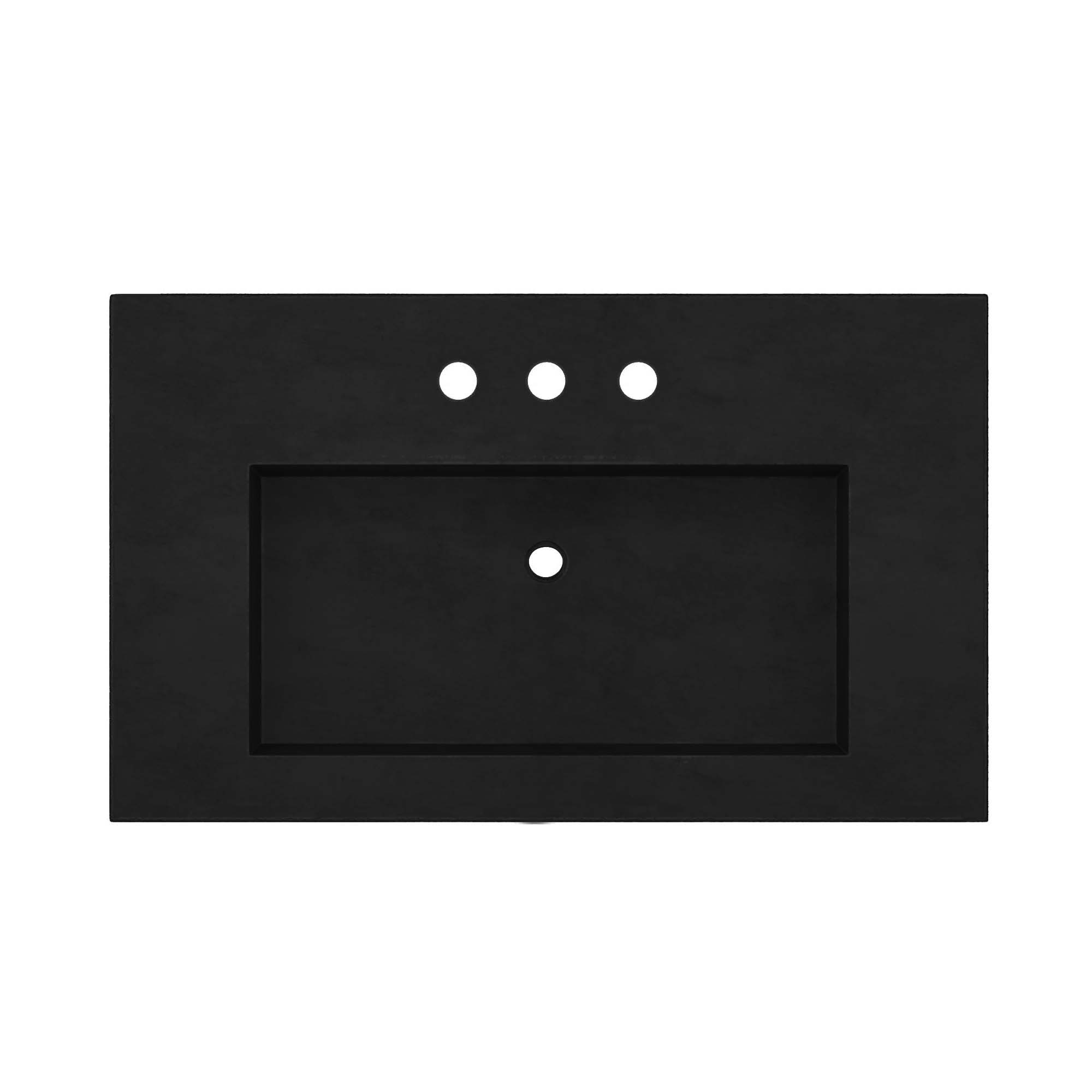Native Trails 36" Capistrano ADA Vanity Top with Integral Trough Sink in Charcoal, 8" Widespread Faucet Cutout, NSVT36-C