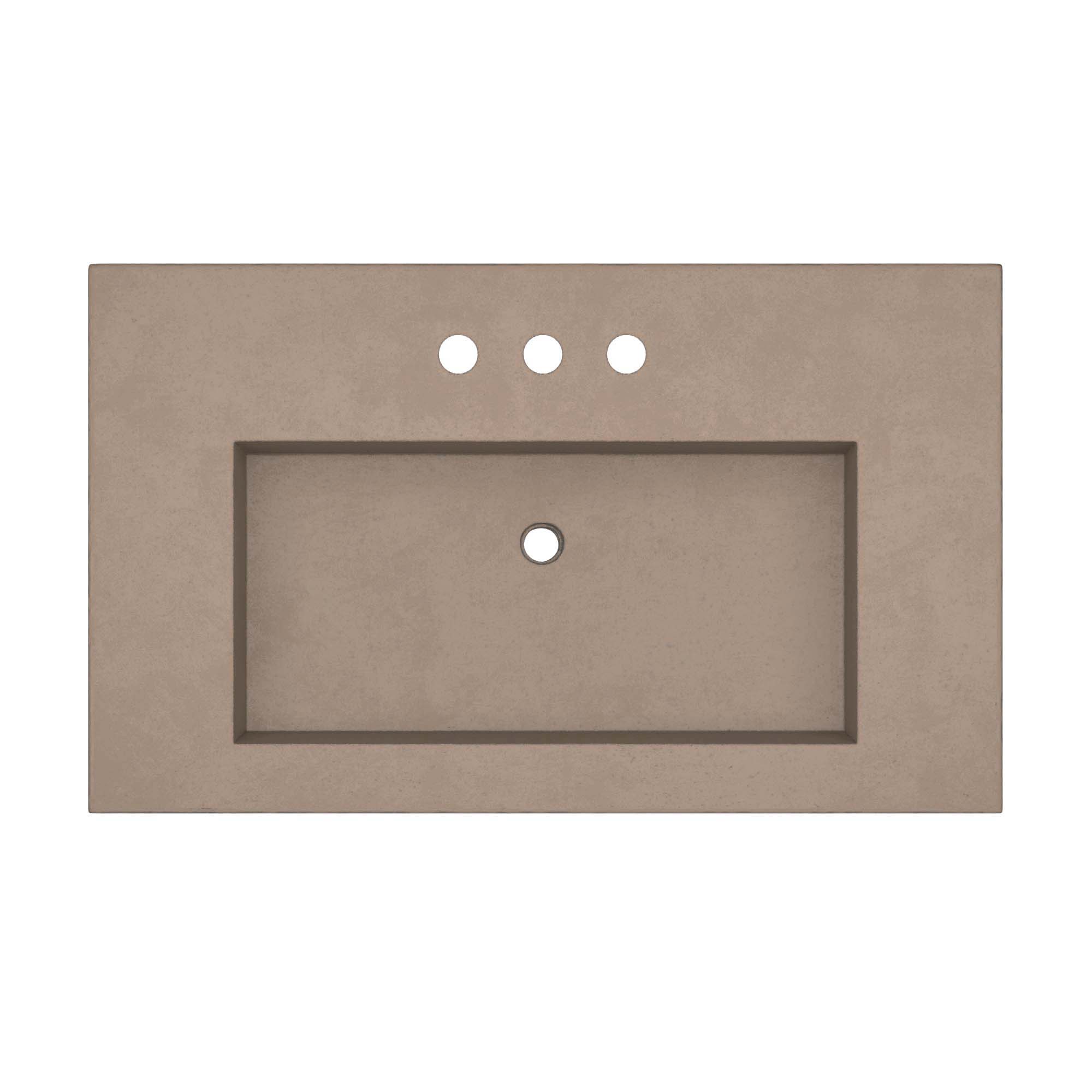 Native Trails 36" Capistrano ADA Vanity Top with Integral Trough Sink in Earth, 8" Widespread Faucet Cutout, NSVT36-E