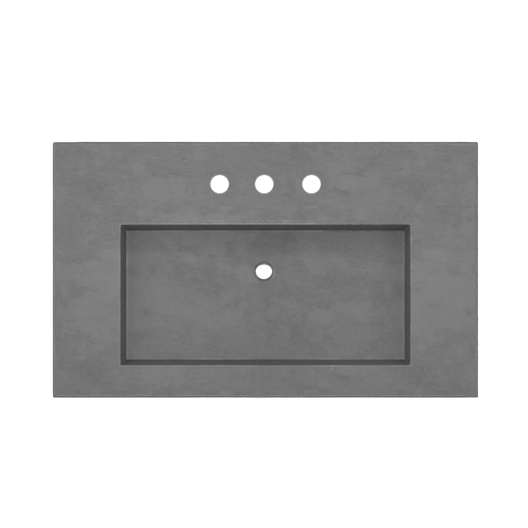 Native Trails 36" Capistrano ADA Vanity Top with Integral Trough Sink in Slate, 8" Widespread Faucet Cutout, NSVT36-S
